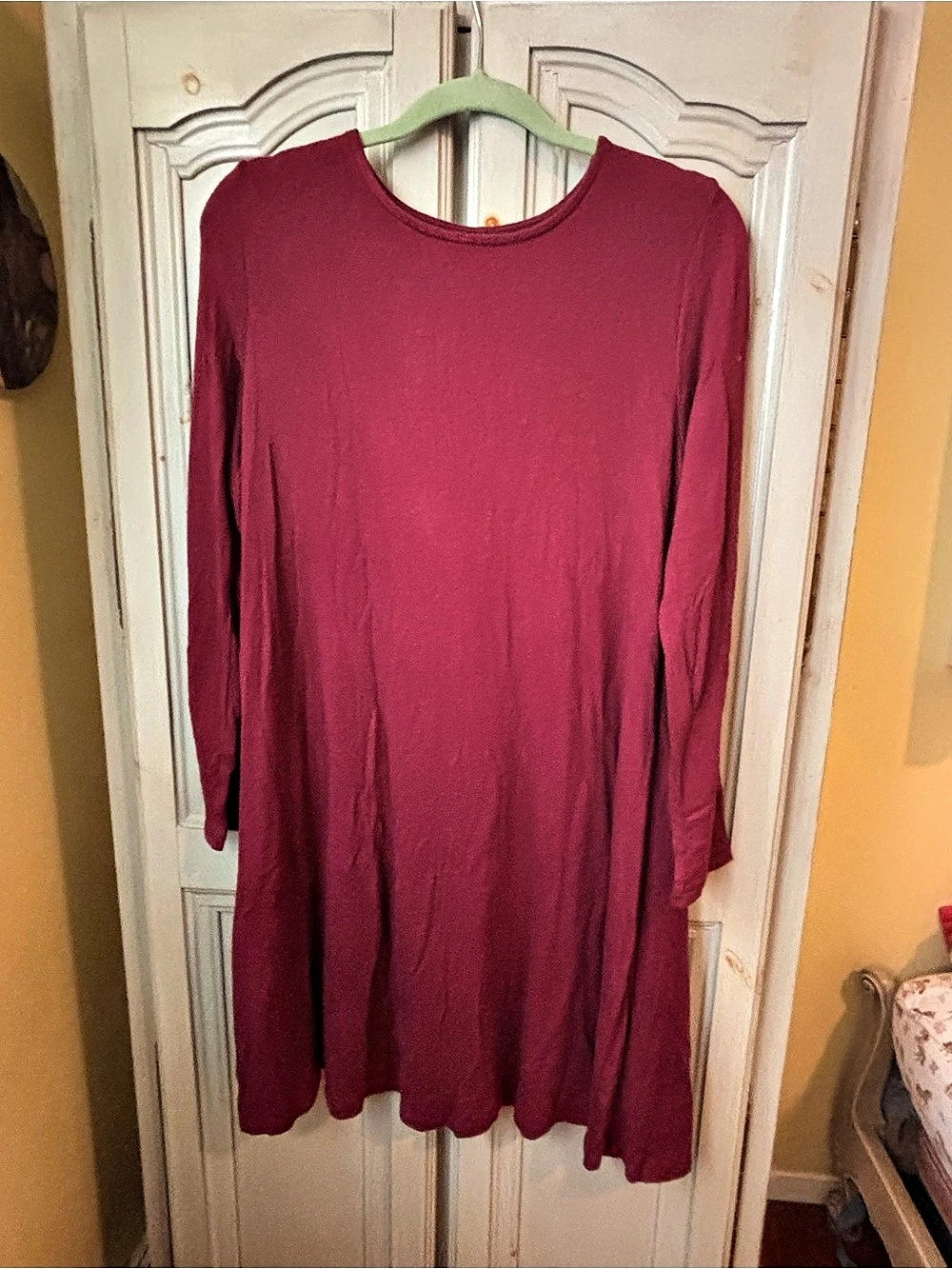 Old Navy Long-Sleeve Mini Swing Dress Red Size Small
